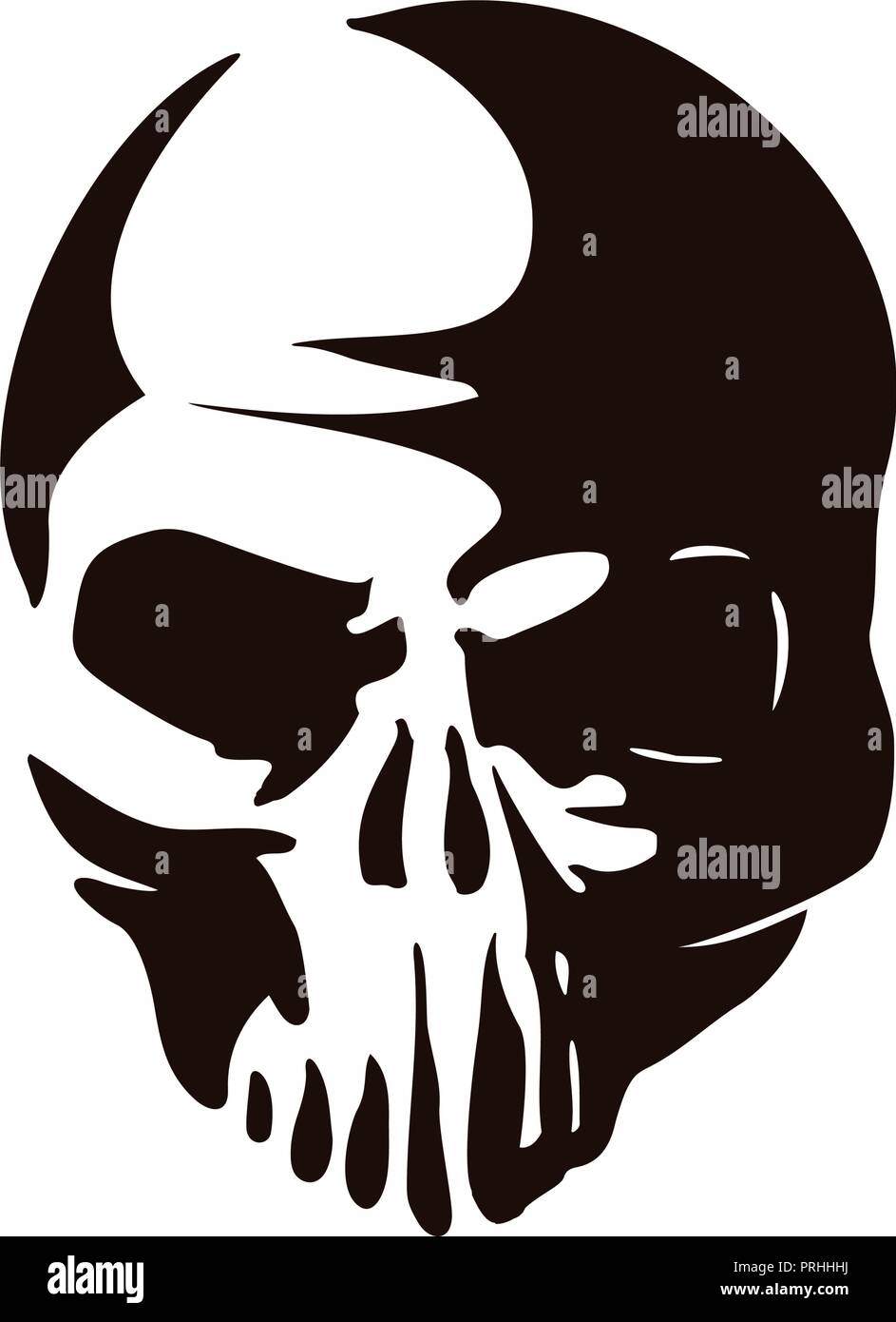 Tête crâne silhouette. Vector Illustration. Illustration de Vecteur