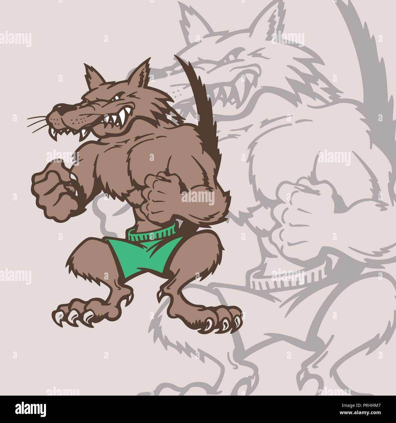 Les loups de personnages de dessins animés. personnage Vector Illustration. Illustration de Vecteur