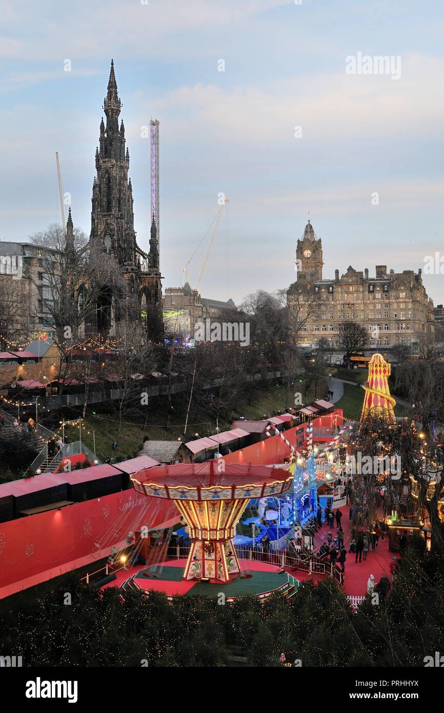 Edinburgh Princes Street Gardens Marché de Noël Banque D'Images