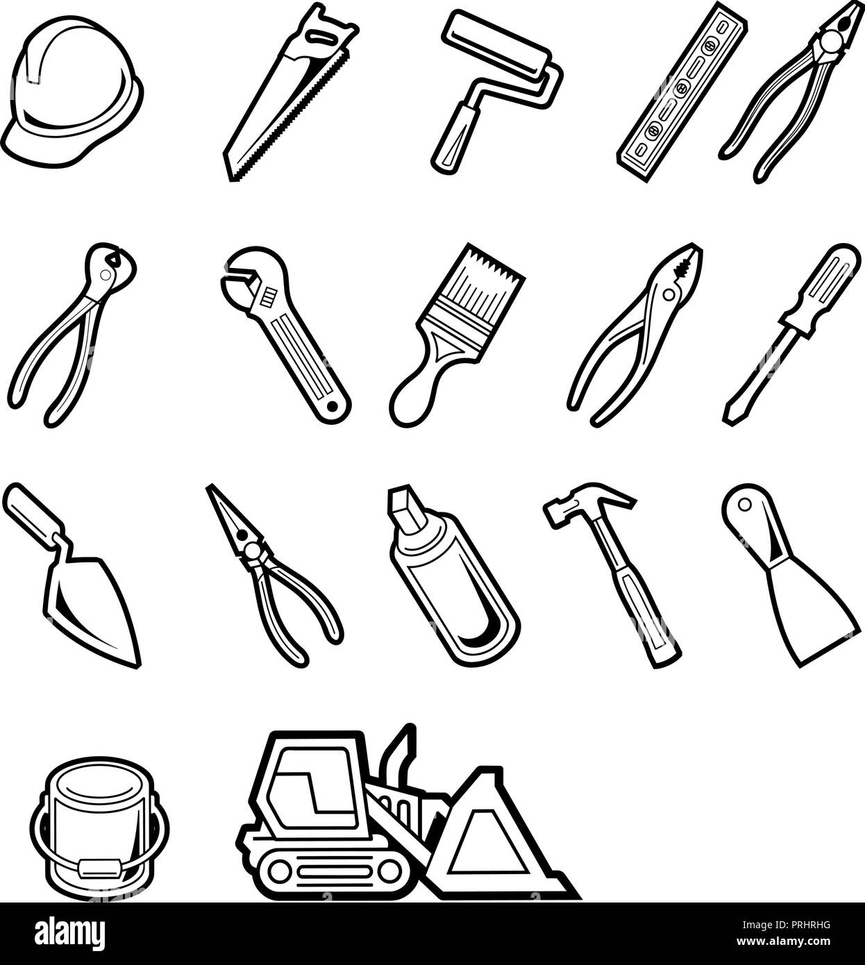 Vector Construction Tools icon set. Vector Illustration.. Collection Illustration de Vecteur