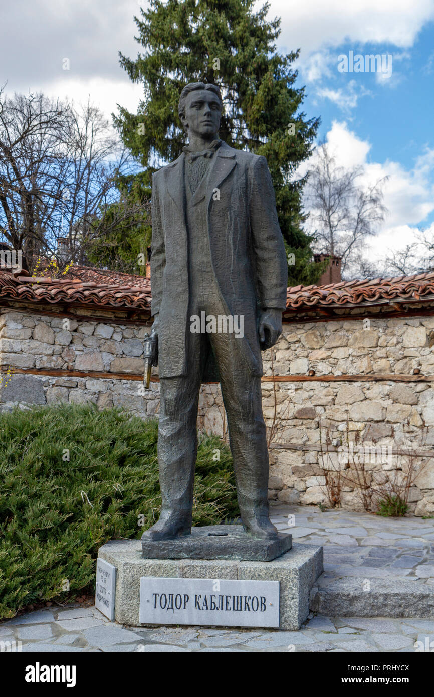 Statue de l'indépendance Todor Kableshkov révolutionnaire à Koprivshtitsa, Centre de la Bulgarie. Banque D'Images