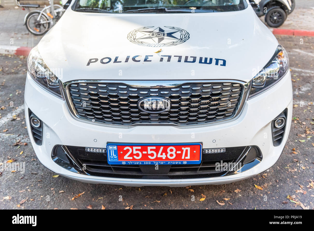 Israël, Jérusalem - 19 septembre 2018 : voiture de police israéliennes Banque D'Images