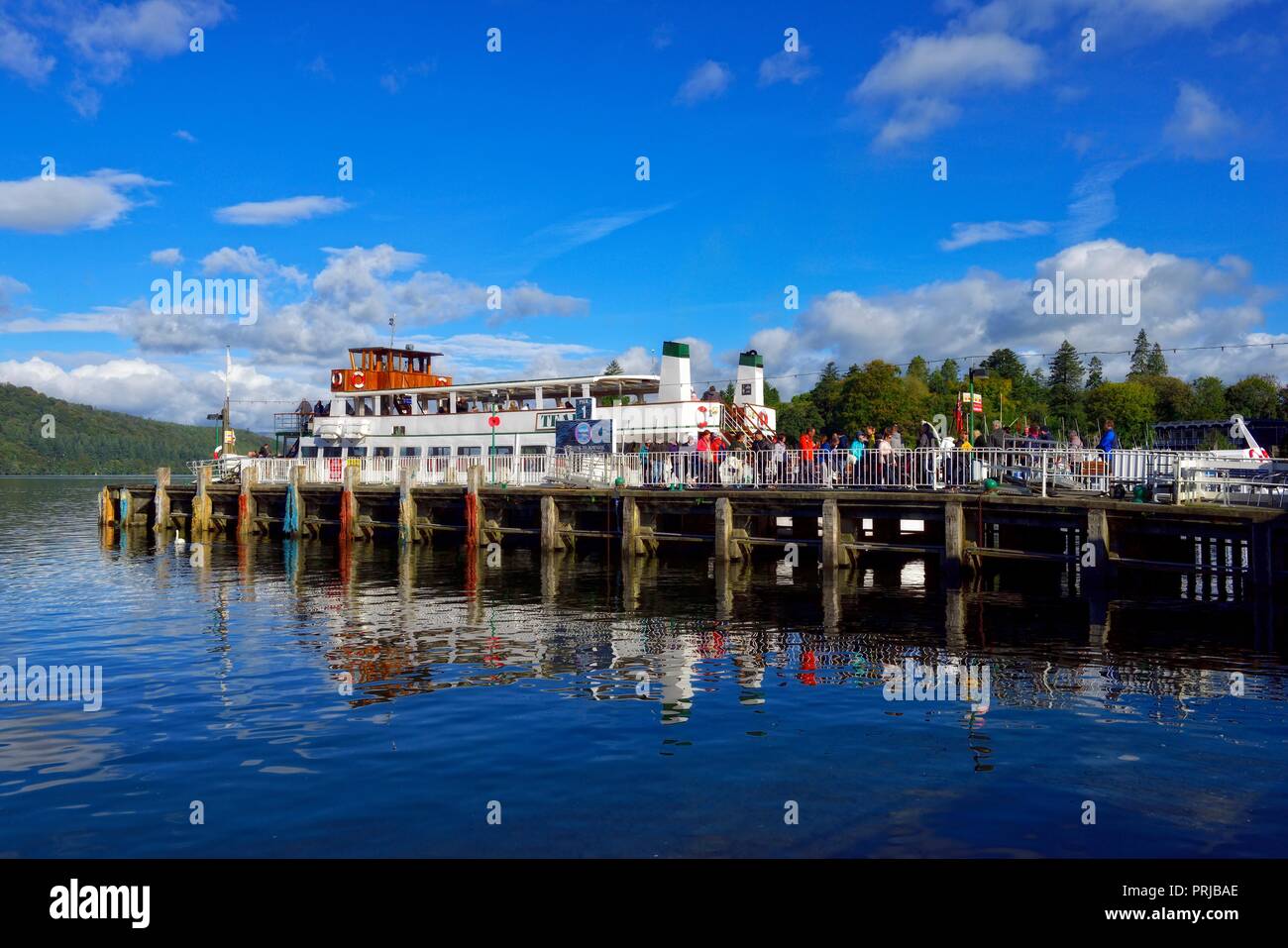 MV Teal, bateau à vapeur, le Lake District, Bowness on Windermere, Cumbria, England, UK Banque D'Images