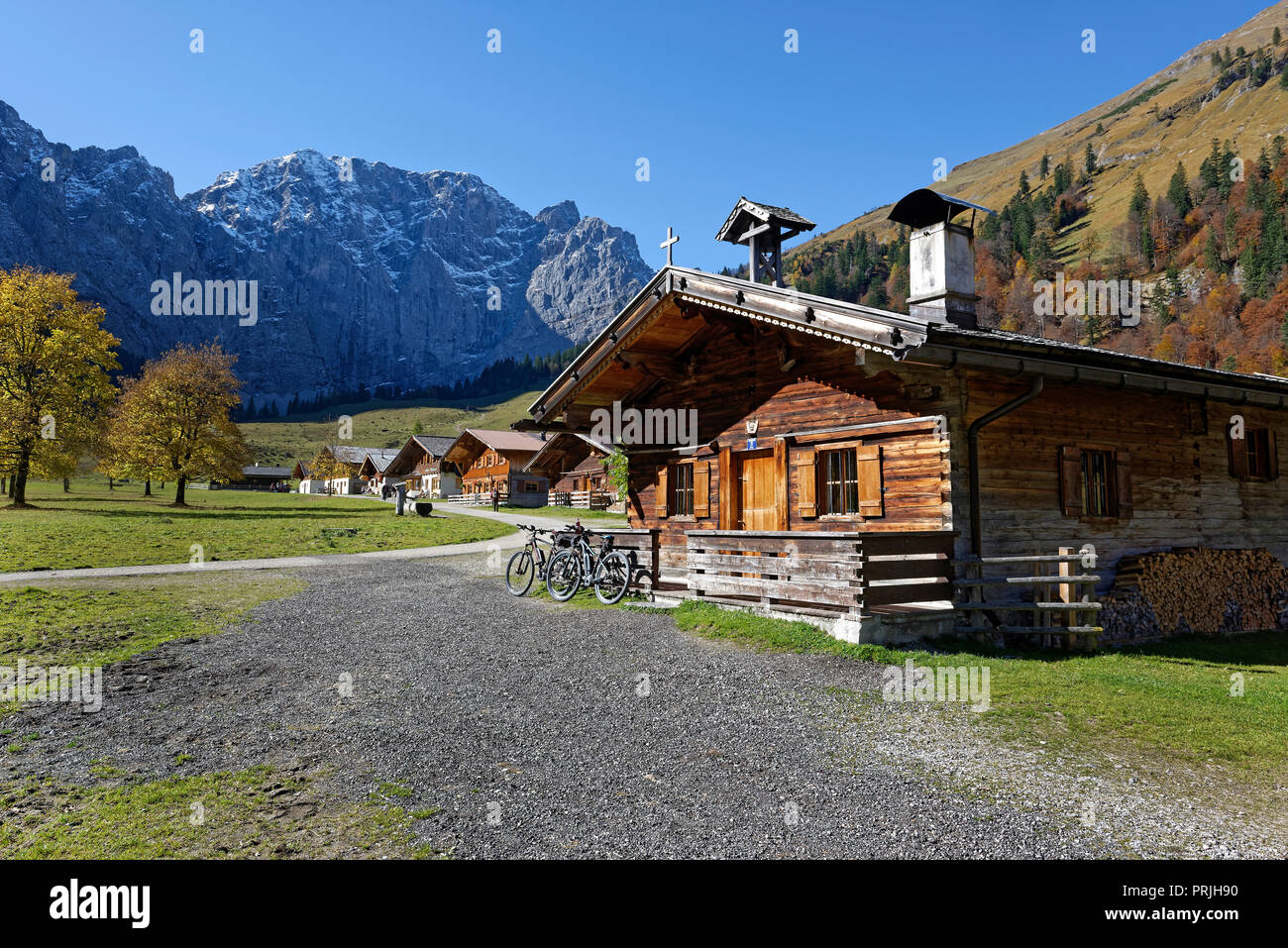 Eng-Alm, Großer Ahornboden, vallée de la RISS, Karwendel, Tyrol, Autriche Banque D'Images