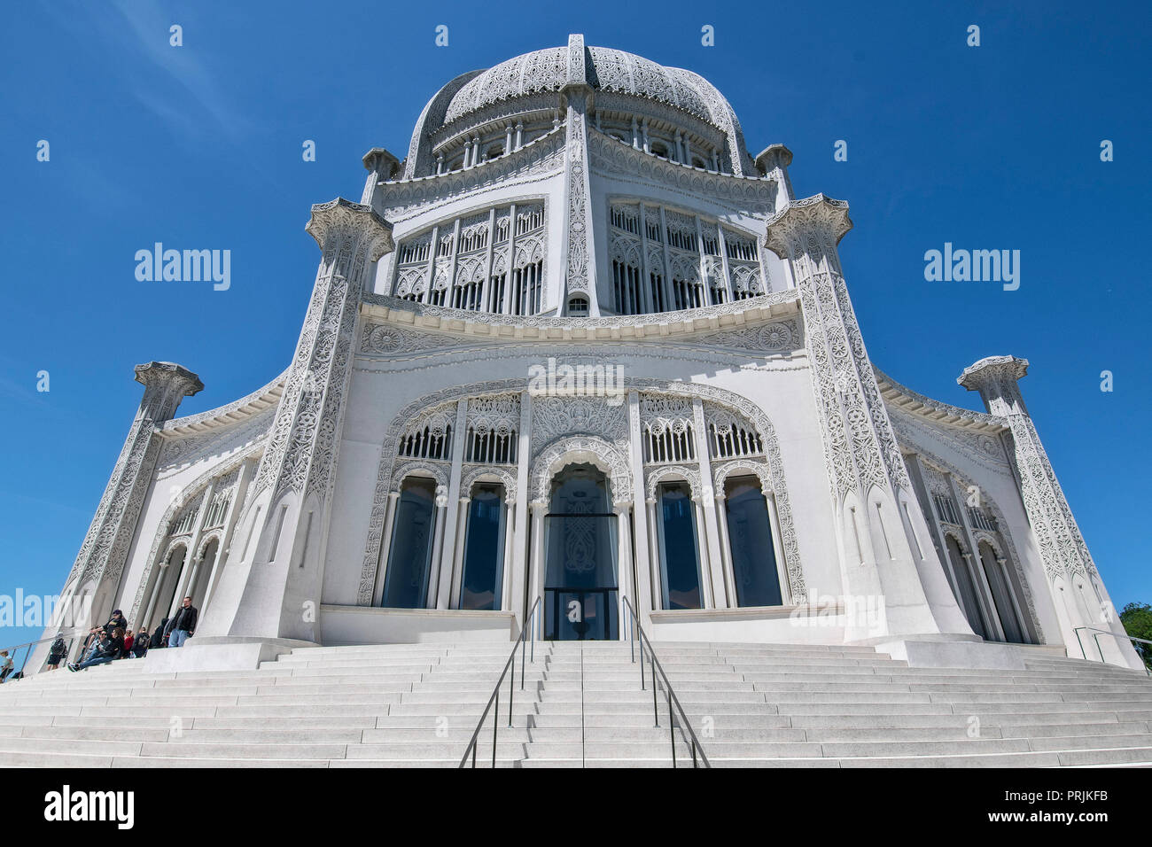 Le bâtiment sacré maison de culte, Bahai Temple Bahai, le suiveur de Bahá'íe, Evanston, Illinois, États-Unis Banque D'Images
