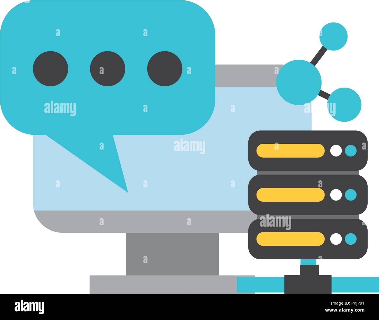 Computer speech bubble partager big data security Illustration de Vecteur