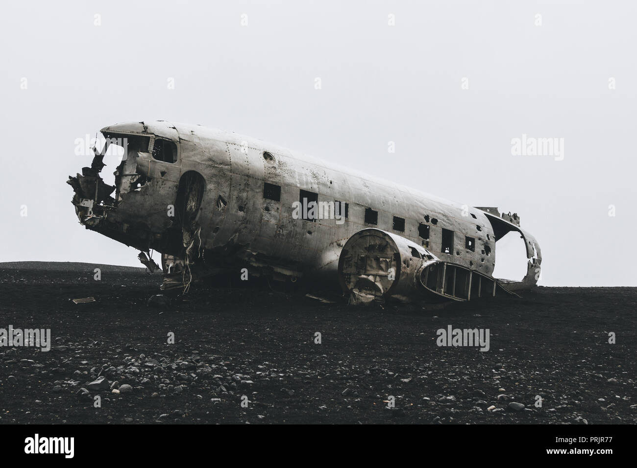 DC3 plane wreck à Solheimasandur beach en Islande Banque D'Images