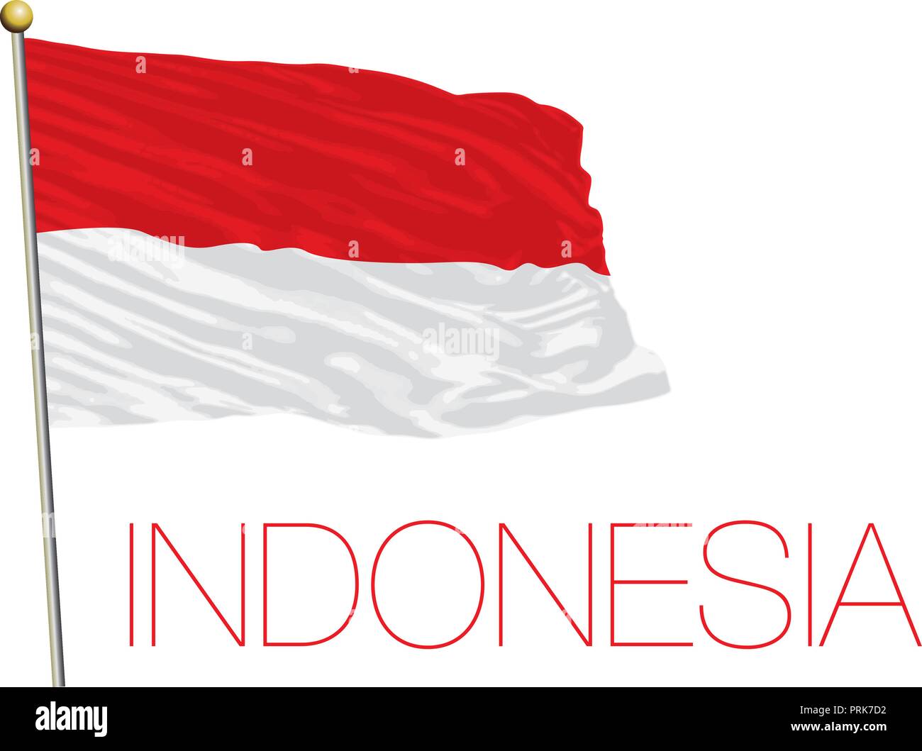 Drapeau officiel de l'Indonésie, vector illustration Illustration de Vecteur