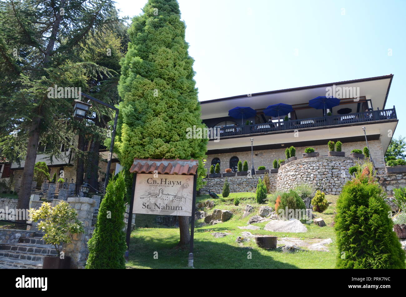 Excursion en bateau à l'eau de source à source st naum sur le lac Ohrid macédoine destination touristique Banque D'Images