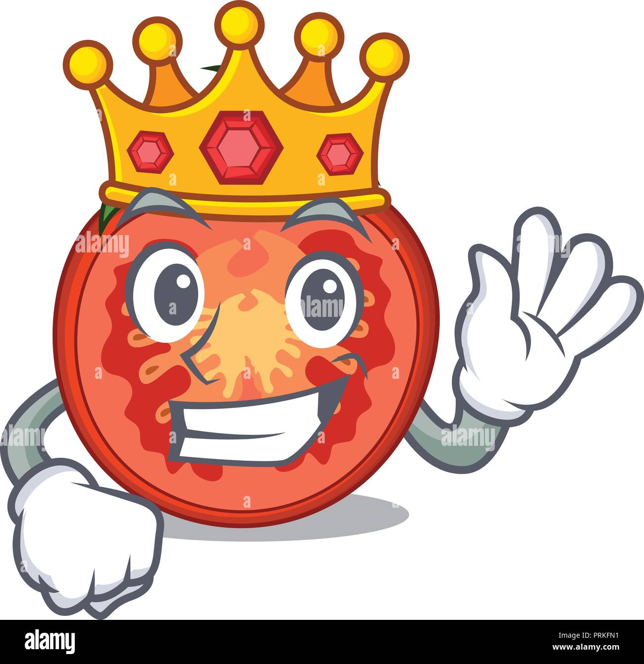 Roi de tranches de tomate rouge isolé sur mascot vector illustration Illustration de Vecteur