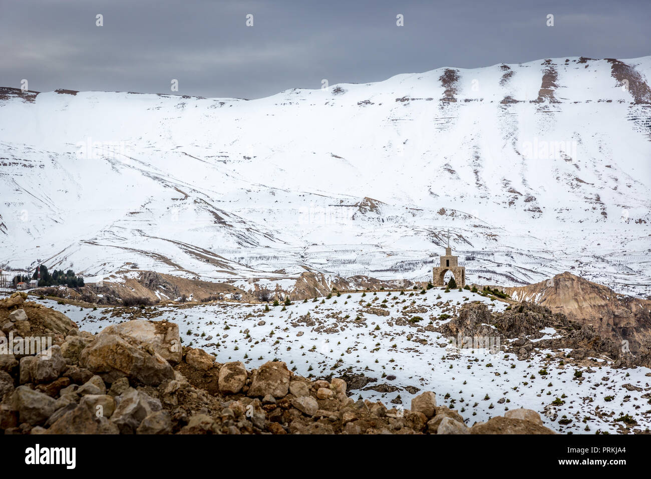 Un paysage extraordinaire dans les montagnes du Liban, près de la Syrie, au Moyen-Orient Banque D'Images