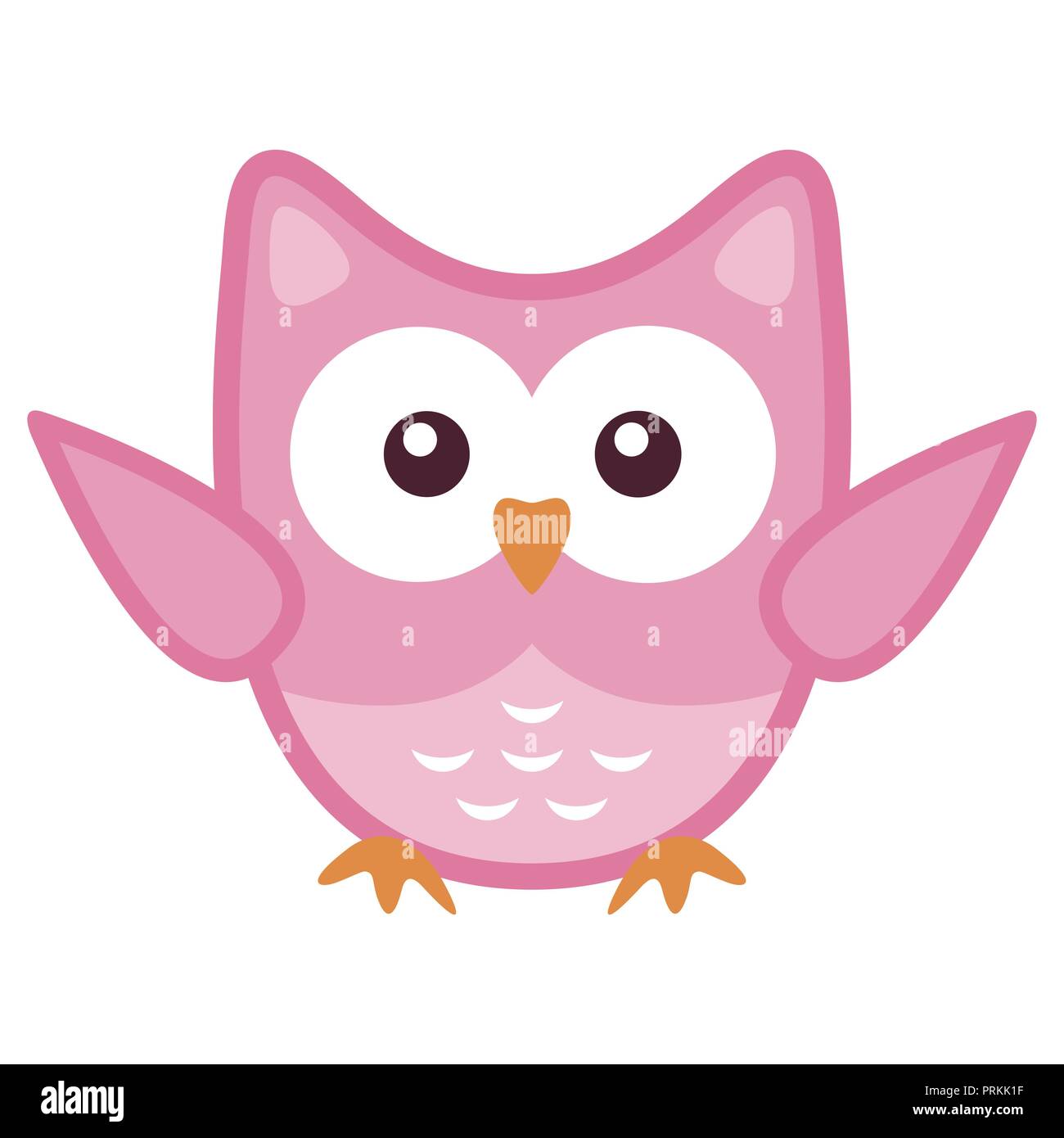 L'icône de l'art stylisé Owl dans des tons roses Illustration de Vecteur