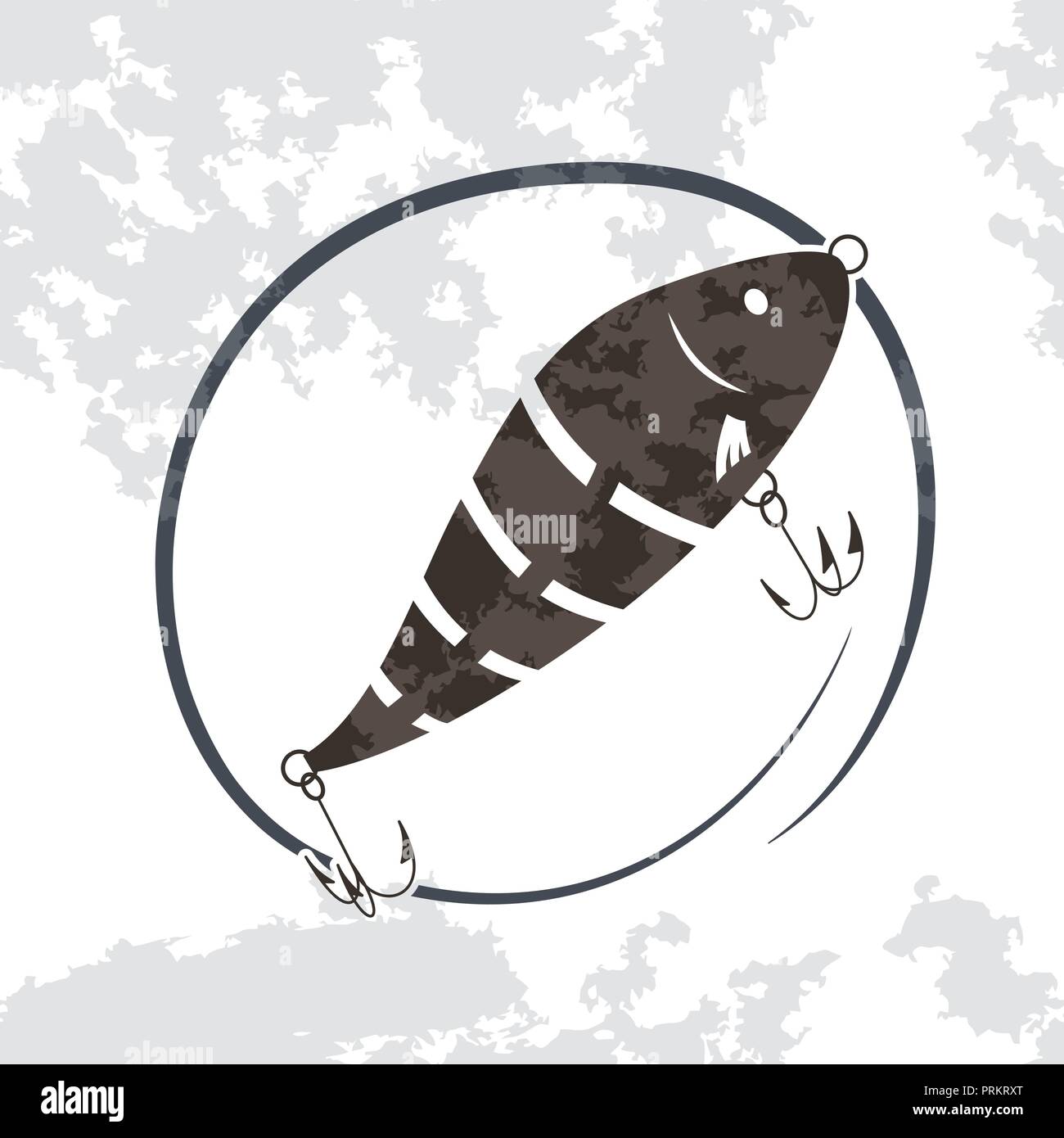 Leurre oscillant pour poissons. Icône de pêche. Illustration vectorielle. Illustration de Vecteur