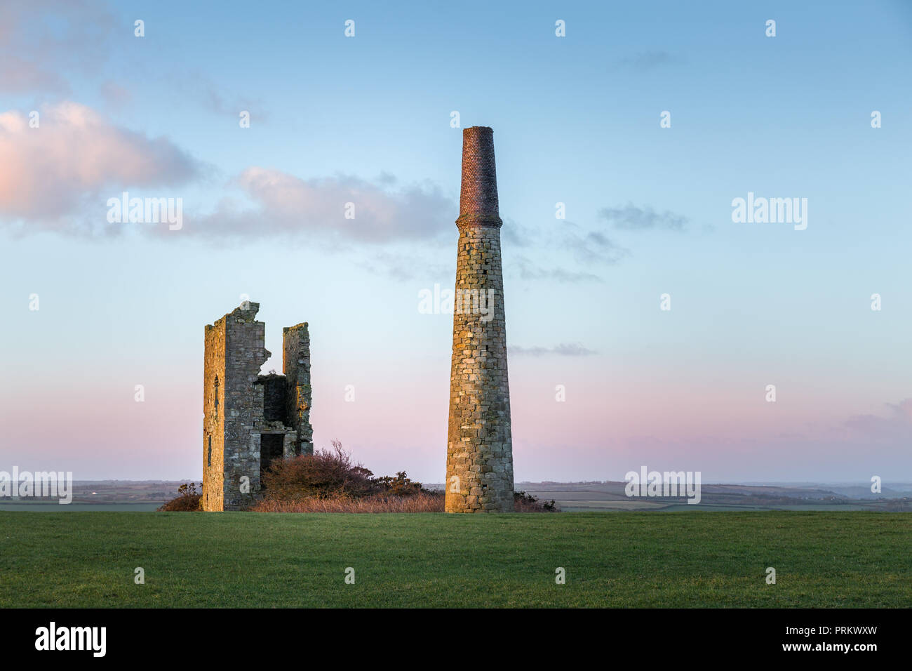 Early Morning Light, Cornish Engine House, St Austell Banque D'Images