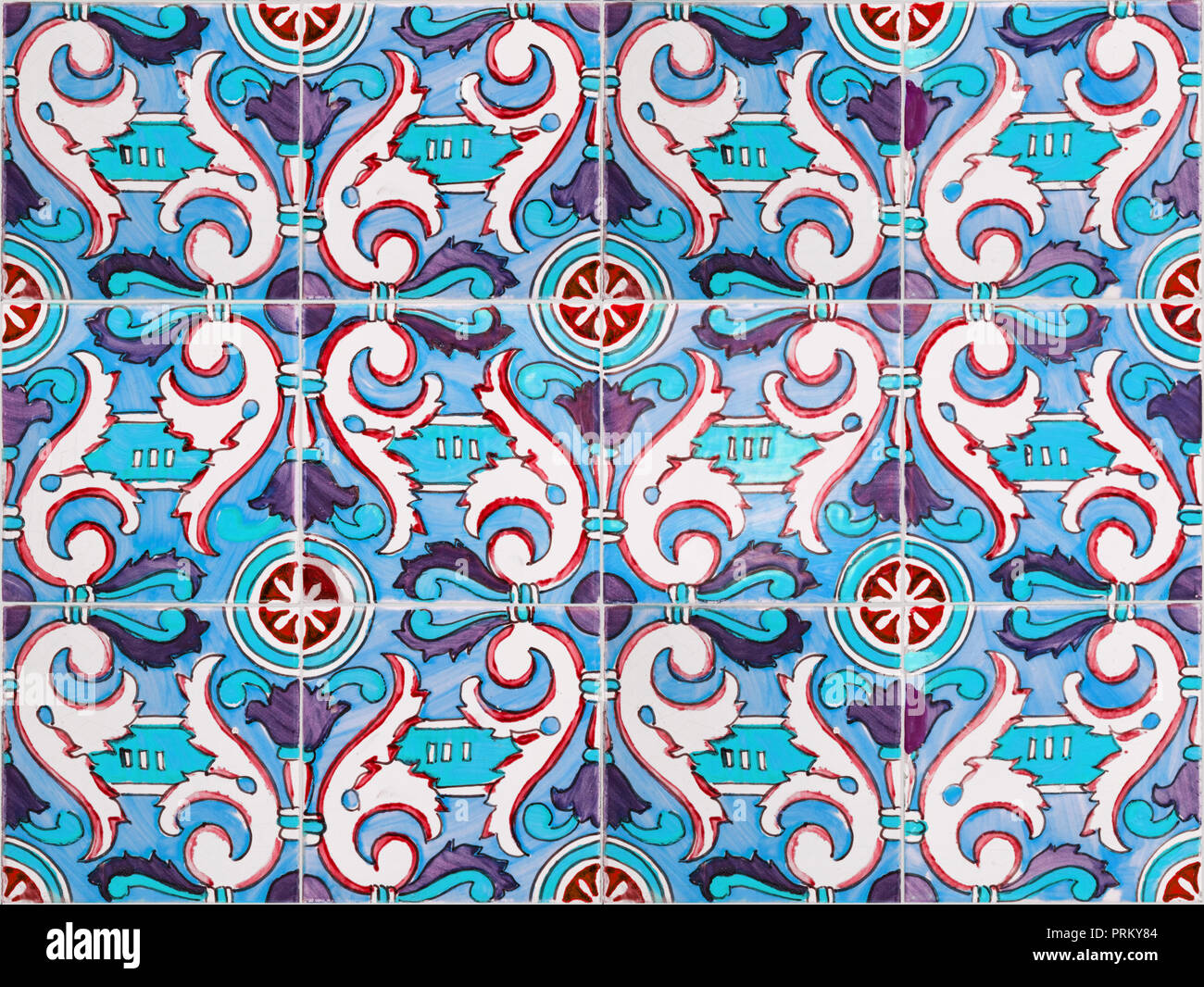 Motif carreaux faits main carrelage , conception sans couture background Banque D'Images