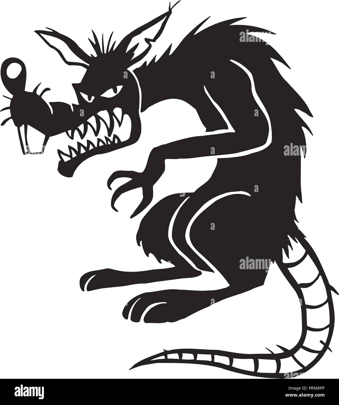 Le mal rat noir cartoon vector illustration Illustration de Vecteur