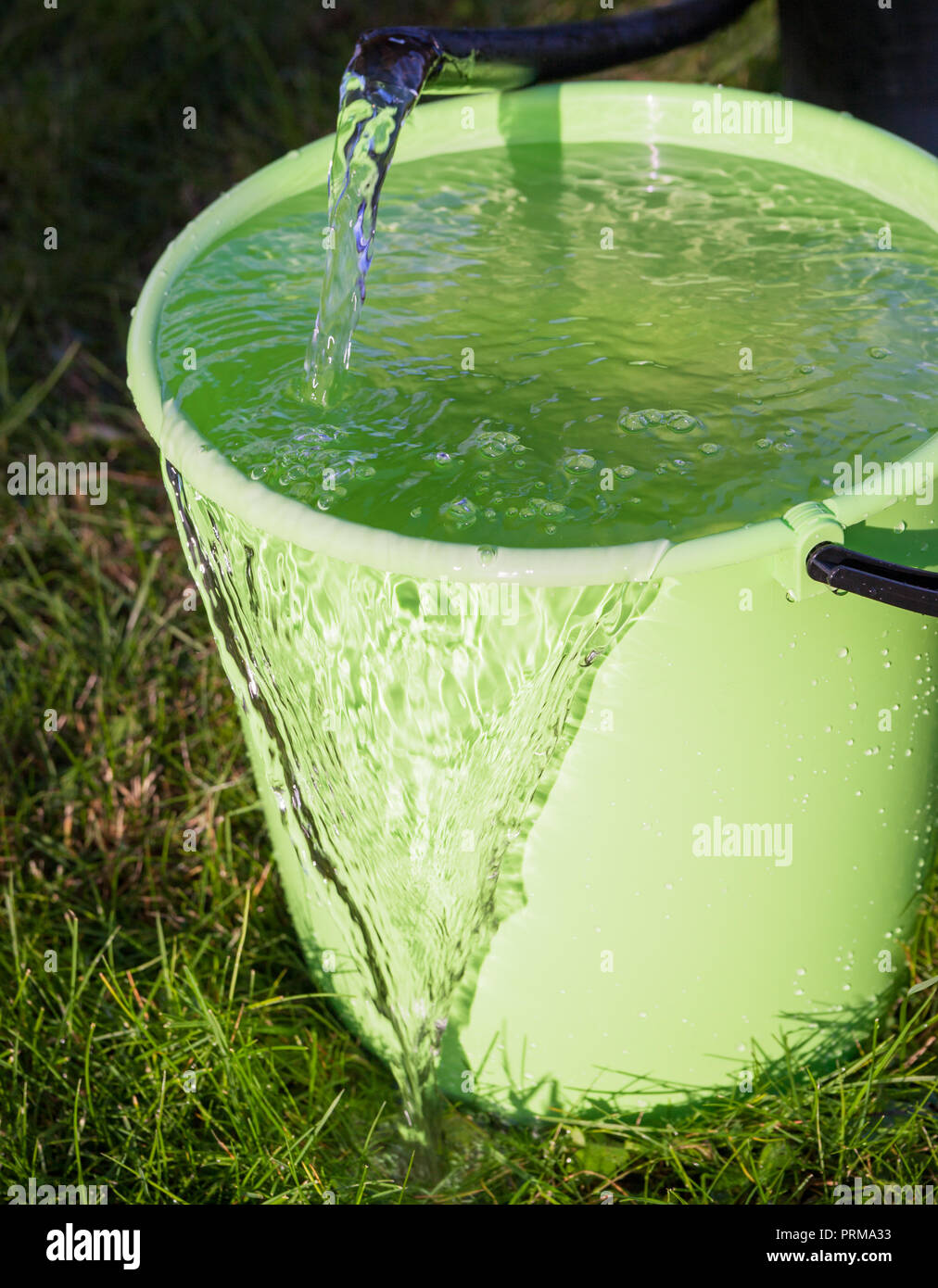 Seau plein d'eau dans la campagne Photo Stock - Alamy