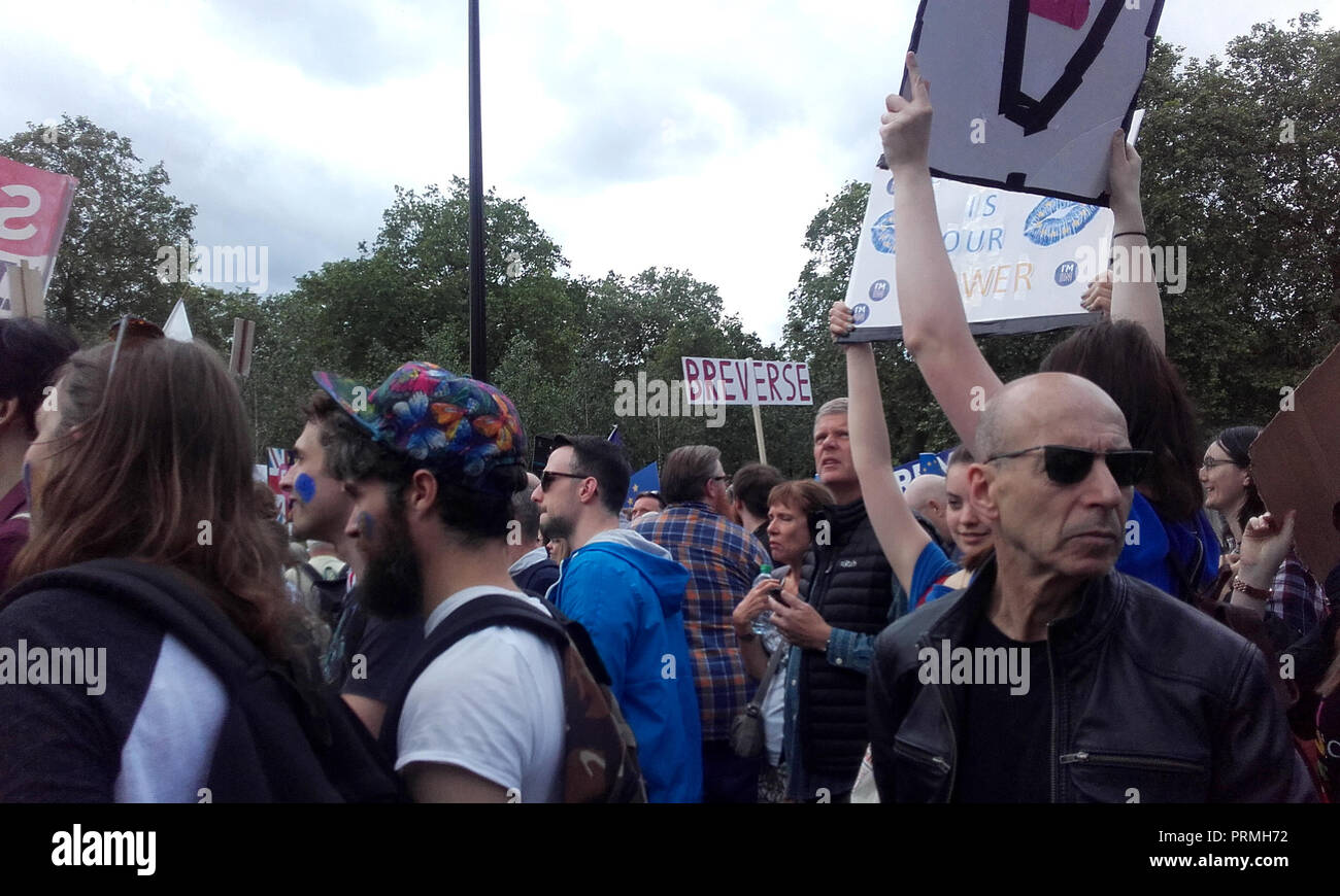 Londres, 2 juillet 2016. 'Marche pour l'Europe", Anti-Brexit de protestation. Banque D'Images