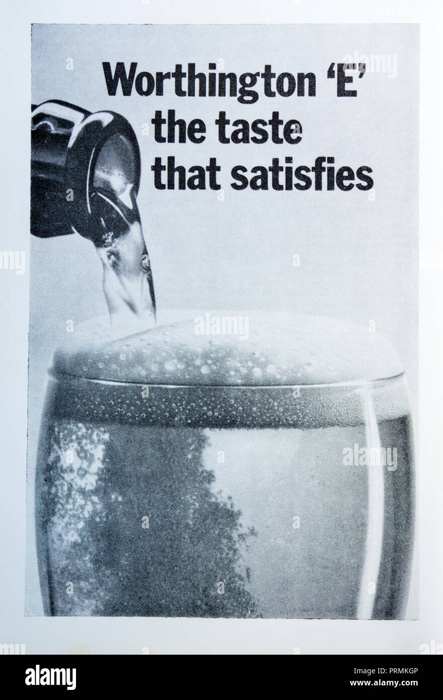 1969 Publicité pour Worthington E bière. Banque D'Images