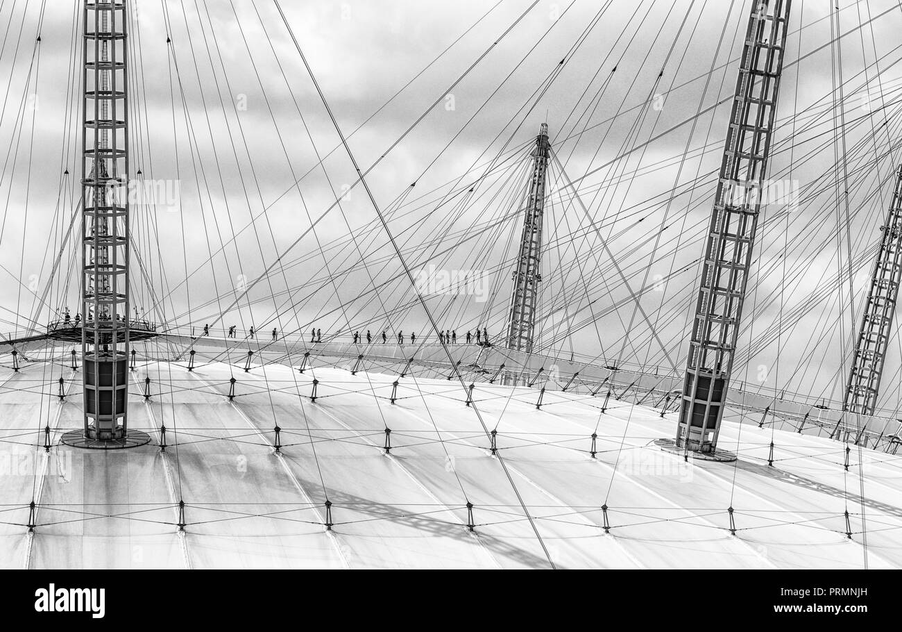 L'O2 Arena à pied du toit, Londres, Angleterre Banque D'Images