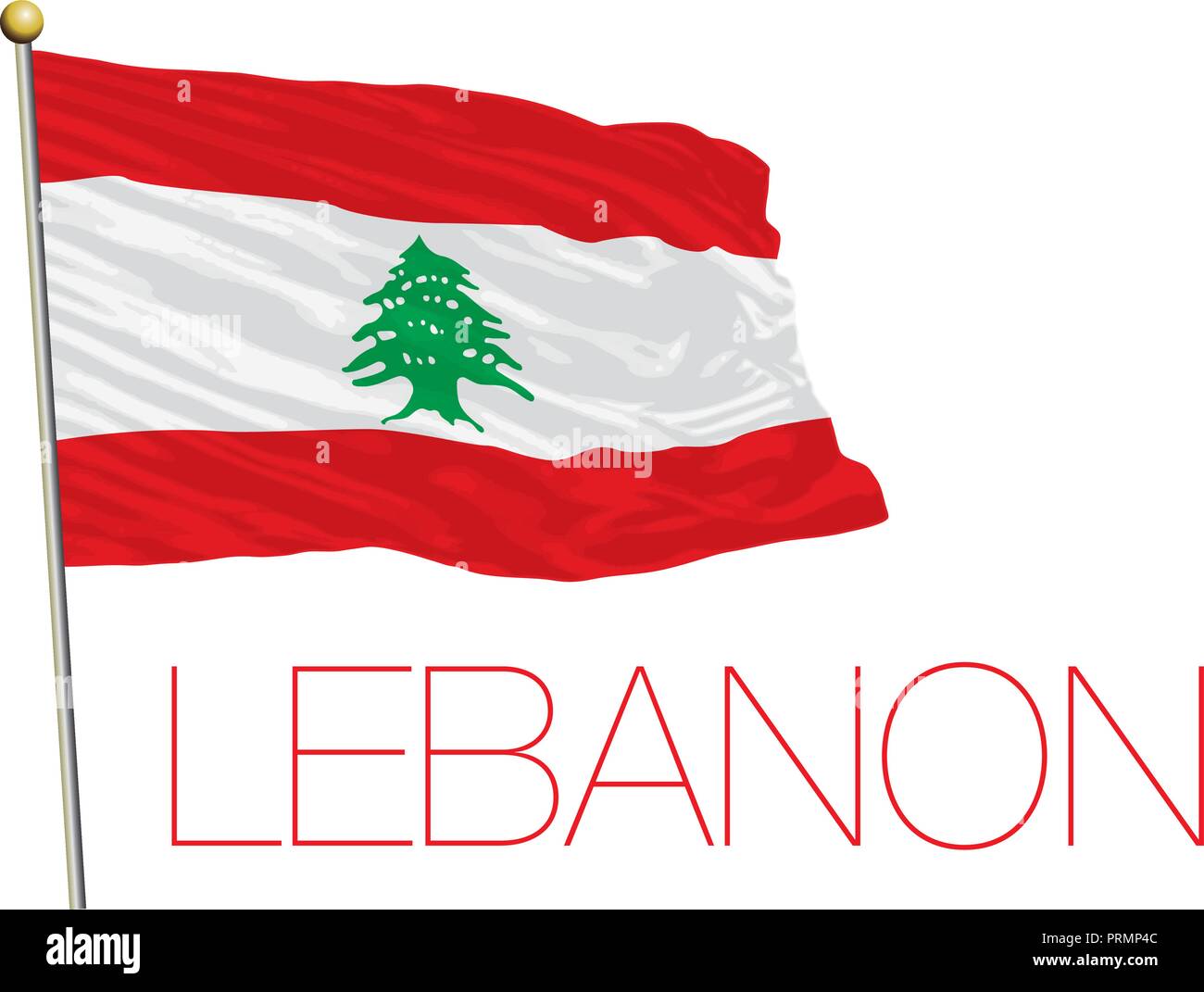 Liban drapeau officiel, vector illustration Illustration de Vecteur
