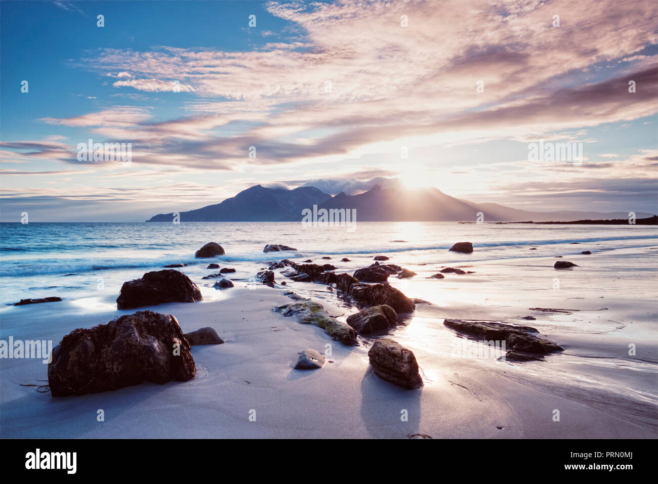 Camas Sgiotaig beach, à l'île de Eigg Banque D'Images