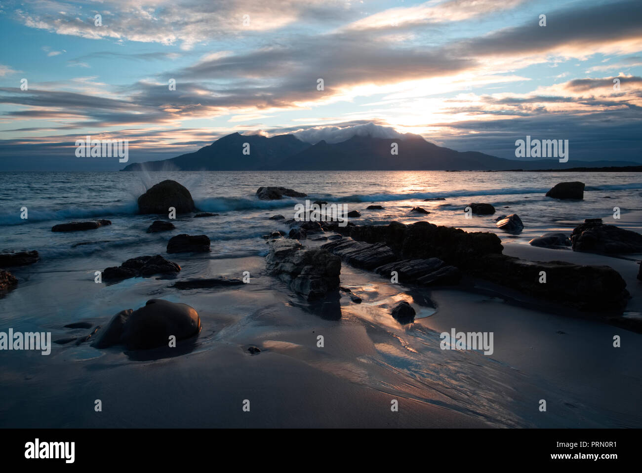 Camas Sgiotaig beach, à l'île de Eigg Banque D'Images