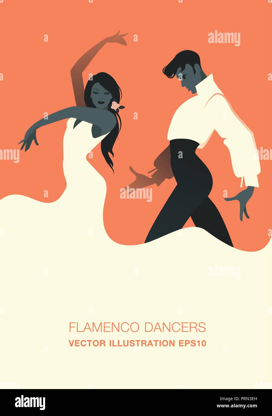 Couple de danseurs de flamenco. Vector illustration Illustration de Vecteur