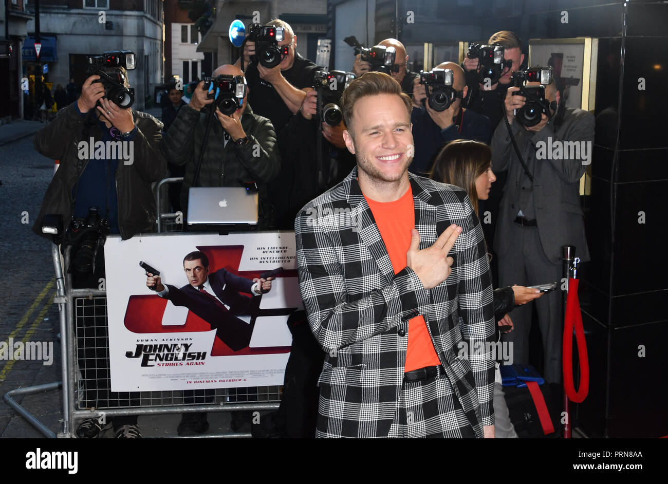 Londres, Royaume-Uni. 3ème Oct 2018. Olly Murs assister à Johnny English, frappe à nouveau au Curzon Mayfair, London, UK. 3 octobre 2018. Credit Photo : Alamy/Capital Live News Banque D'Images