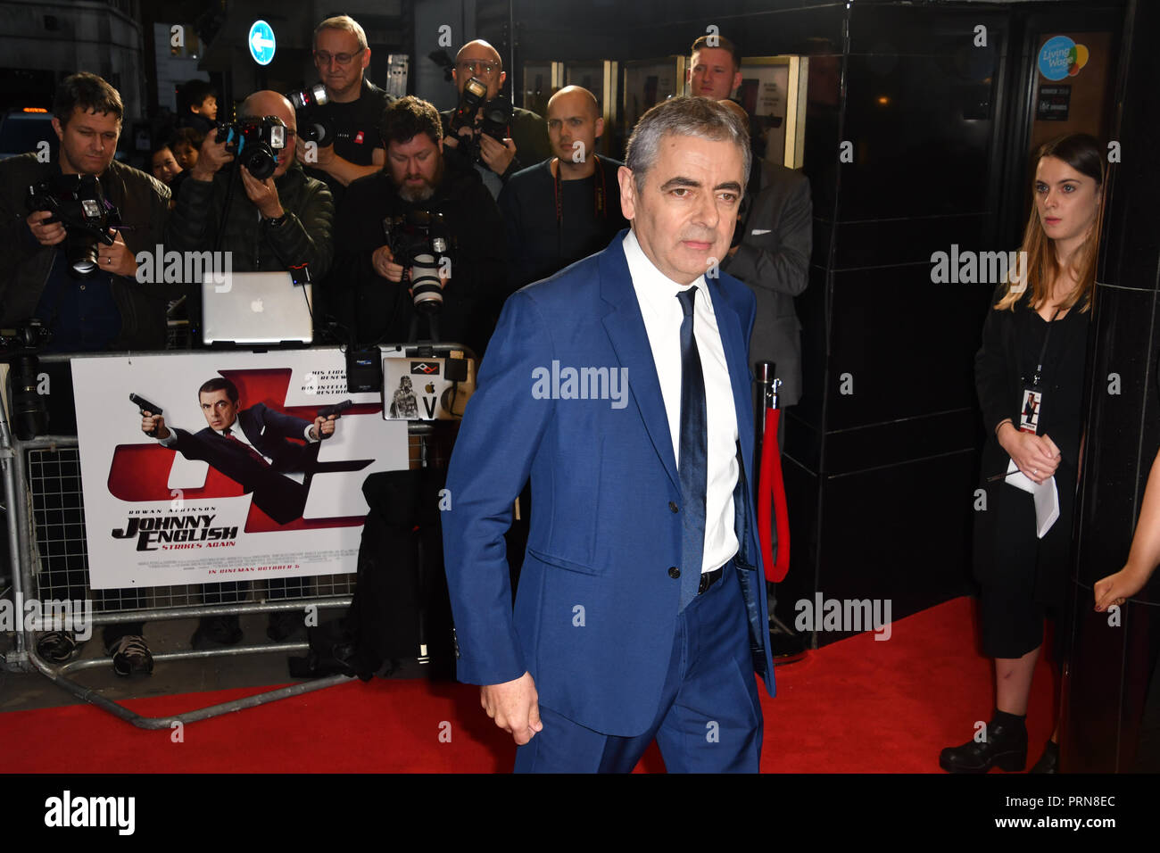 Londres, Royaume-Uni. 3ème Oct 2018. Rowan Atkinson assister à Johnny English, frappe à nouveau au Curzon Mayfair, London, UK. 3 octobre 2018. Credit Photo : Alamy/Capital Live News Banque D'Images