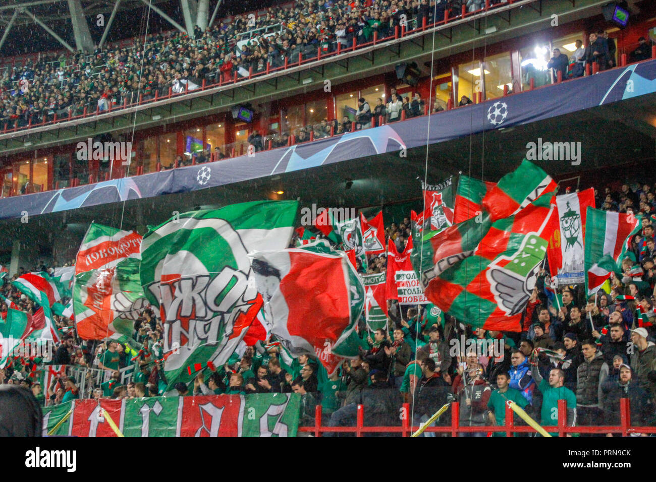 Moscou, Russie. 3 octobre, 2018. Ligue des Champions : le Lokomotiv Moscou v Schalke 04. Fans de crédit : le Lokomotiv Moscou Alex Cavendish/Alamy Live News Banque D'Images