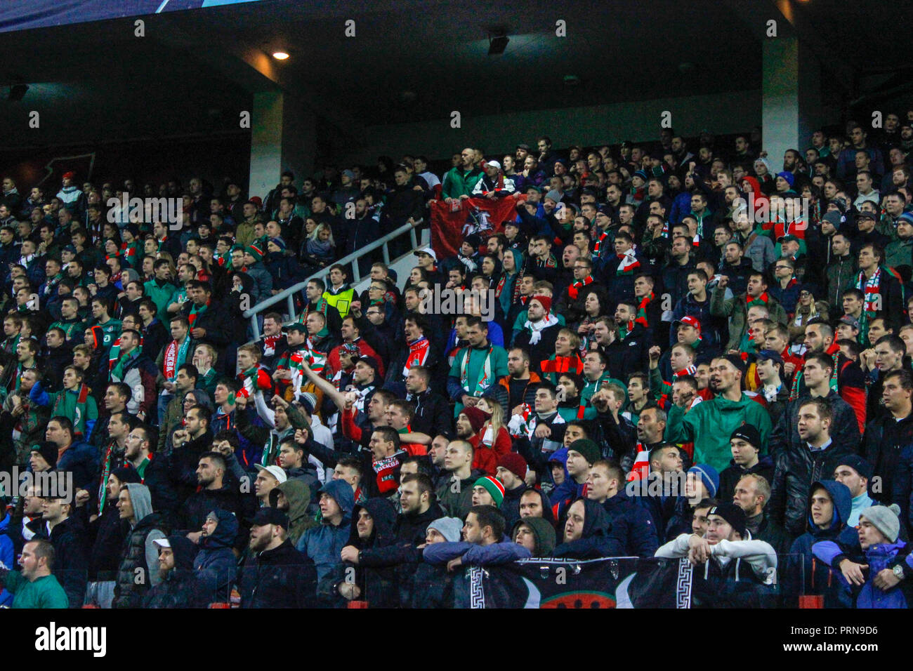 Moscou, Russie. 3 octobre, 2018. Ligue des Champions : le Lokomotiv Moscou v Schalke 04. Fans de crédit : le Lokomotiv Moscou Alex Cavendish/Alamy Live News Banque D'Images