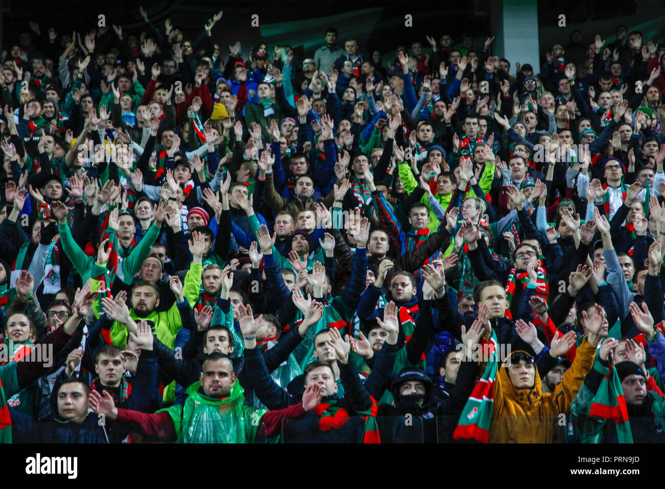 Moscou, Russie. 3 octobre, 2018. Ligue des Champions : le Lokomotiv Moscou v Schalke 04. Fans de crédit : le Lokomotiv Moscou Alex Cavendish/Alamy Live News Banque D'Images