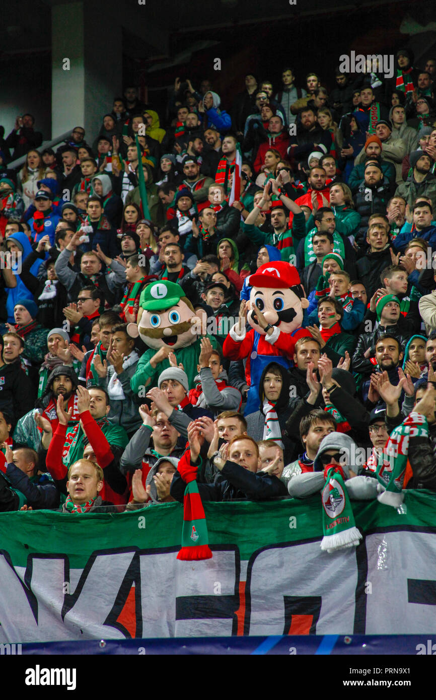 Moscou, Russie. 3 octobre, 2018. Ligue des Champions : le Lokomotiv Moscou v Schalke 04. Fans de crédit : le Lokomotiv Moscou Alex Cavendish/Alamy Live News Banque D'Images