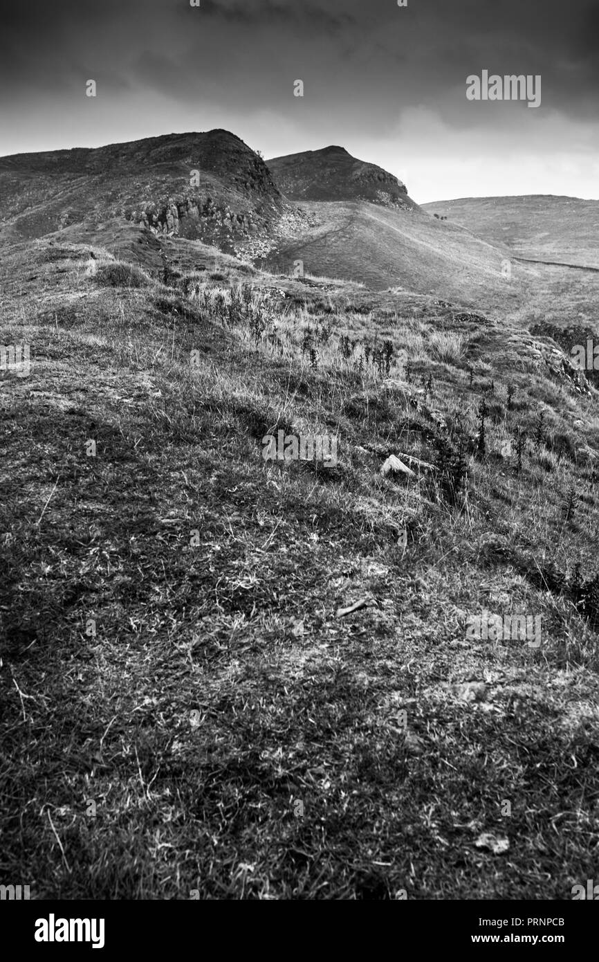 Walltoan crag mur Hadrian Northumbria Banque D'Images