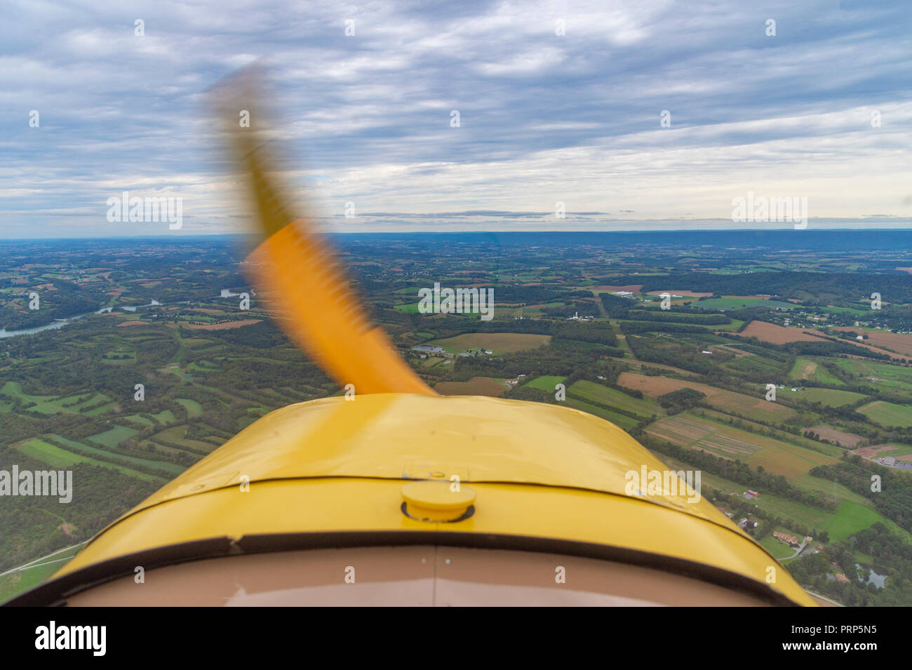 Vue aérienne du petit avion cockpit, Pennsylvania, USA Banque D'Images