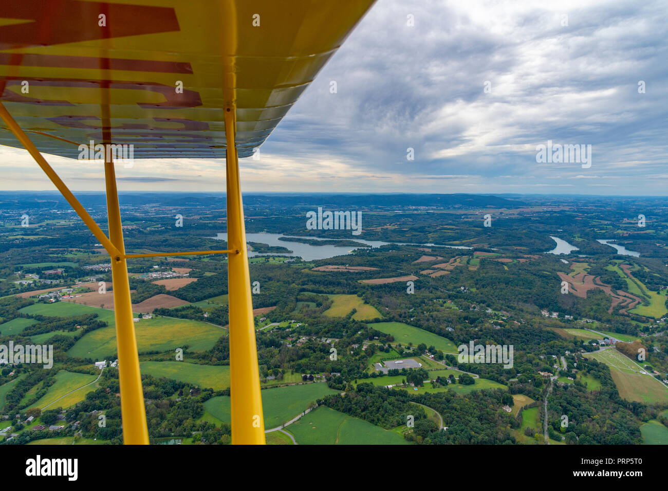Vue aérienne du petit avion cockpit, Pennsylvania, USA Banque D'Images