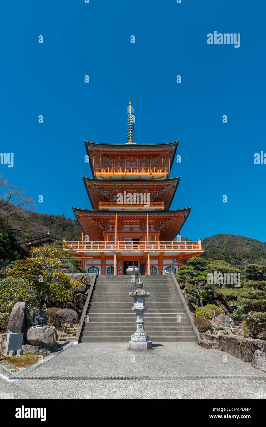 La pagode de patrimoine de l'UNESCO Seiganto-ji, préfecture de Wakayama, Japon. Banque D'Images