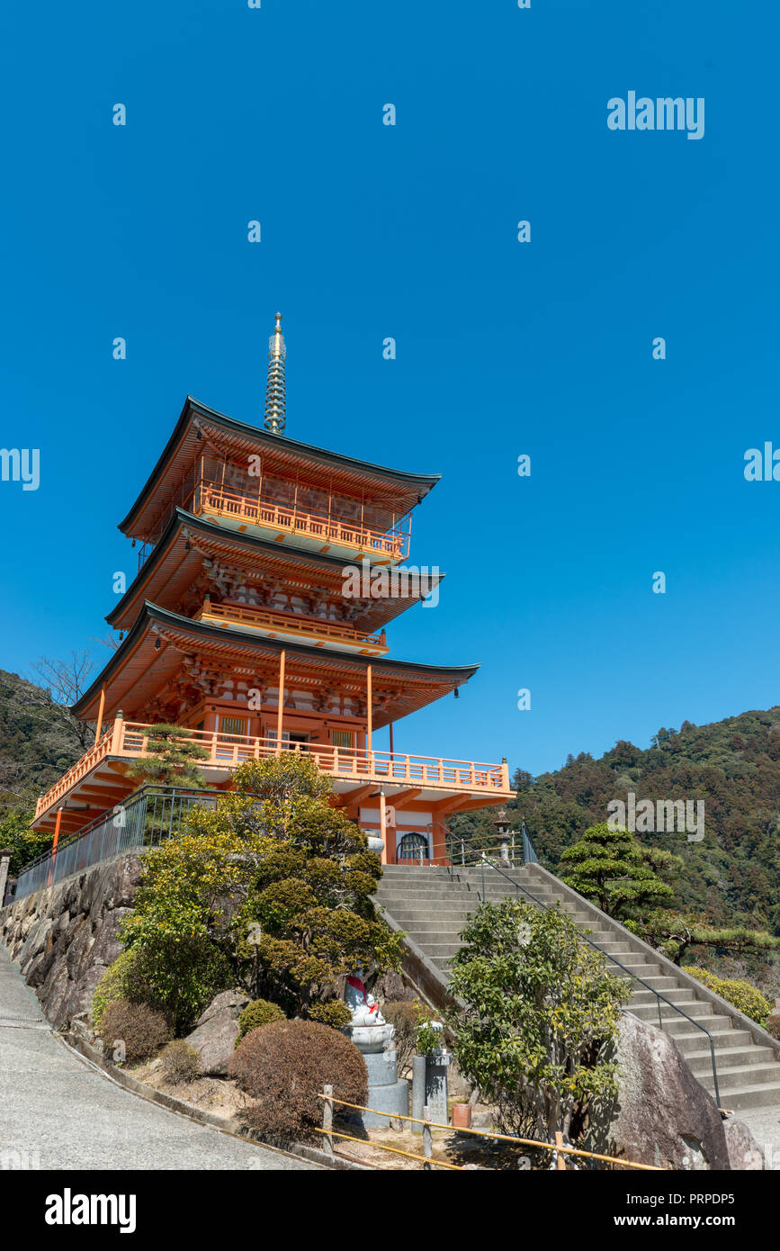 La pagode de patrimoine de l'UNESCO Seiganto-ji, préfecture de Wakayama, Japon. Banque D'Images