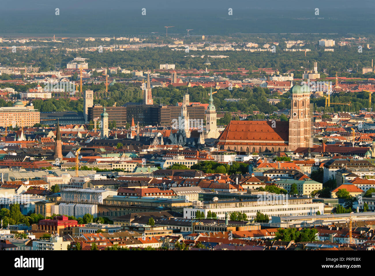Vue aérienne de Munich. Munich, Bavière, Allemagne Banque D'Images