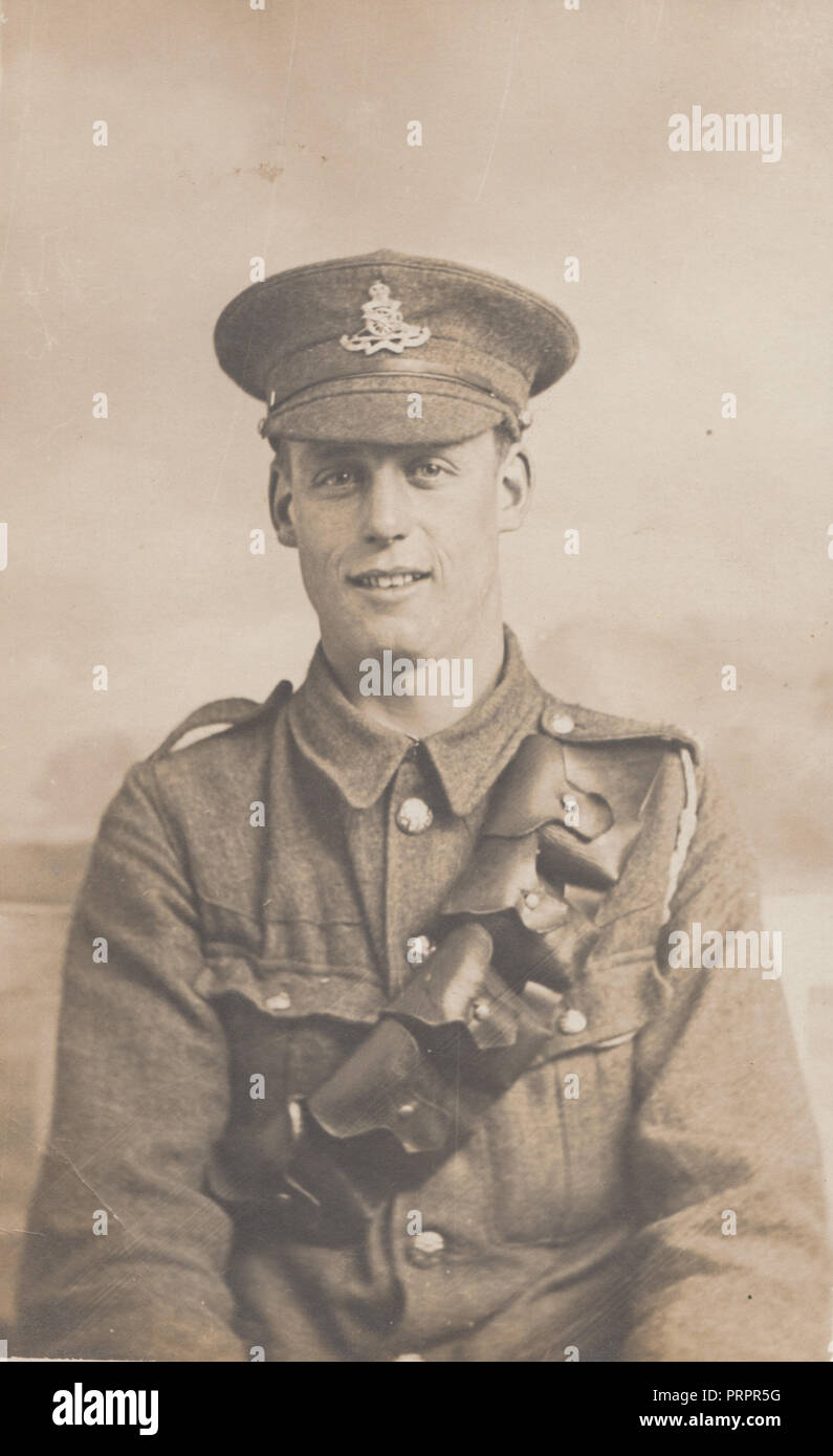 * Vintage Photo d'un soldat de l'armée britannique WW1 Banque D'Images