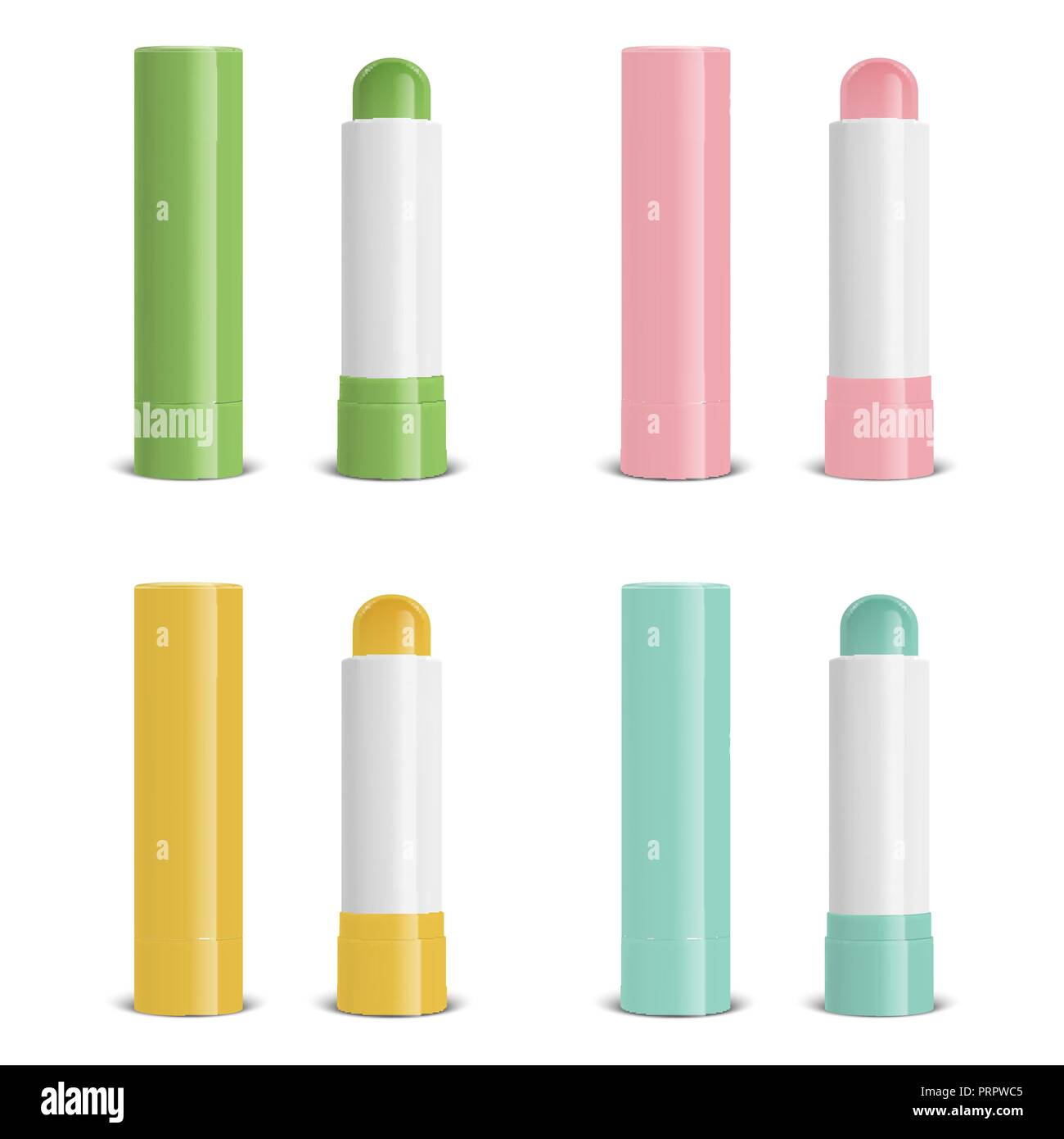 Vector 3d Réaliste Brillant Blanc Vide Fermé Et Ouvert Stick