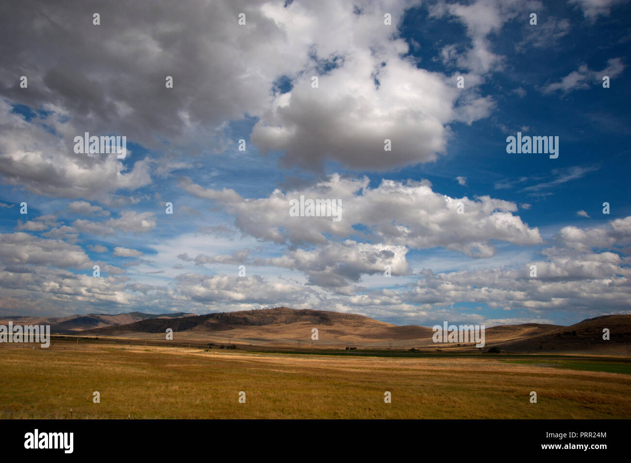 Terre ouverte et Big Sky au Montana, USA Banque D'Images
