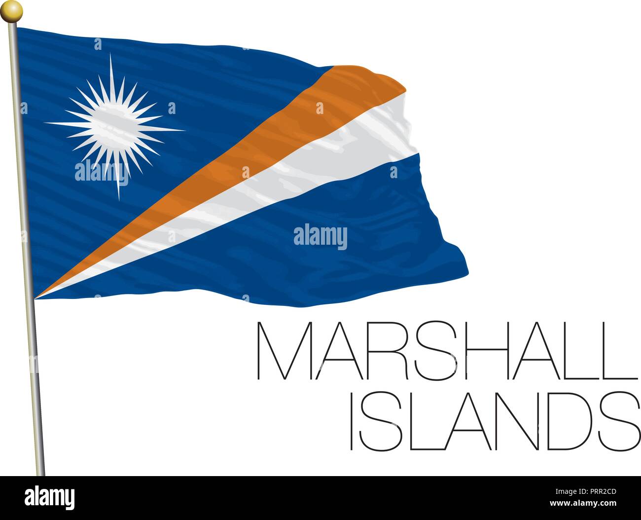 Îles Marshall drapeau officiel, vector illustration Illustration de Vecteur