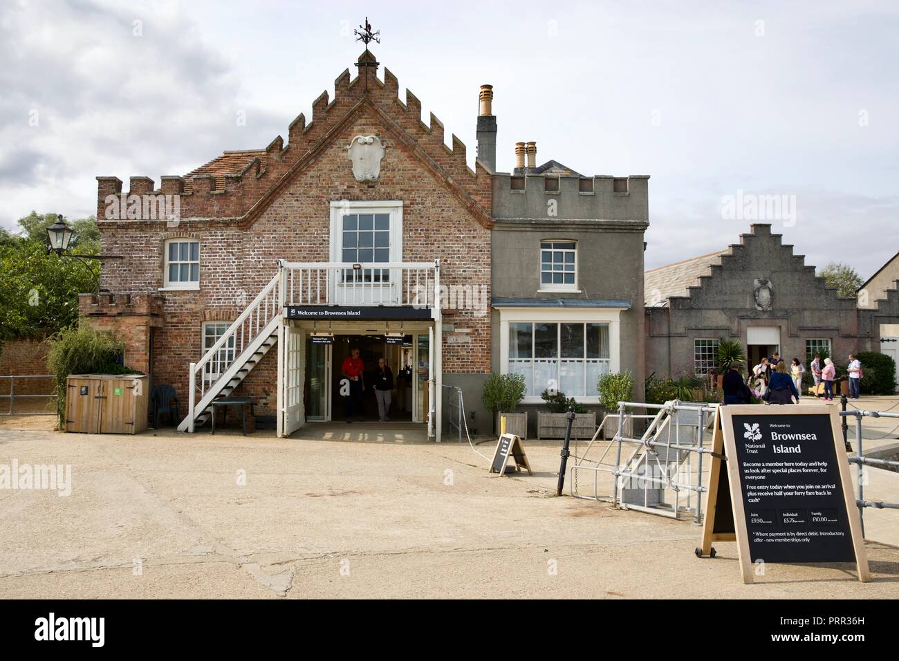 L'entrée du National Trust sur l'île de Brownsea Banque D'Images