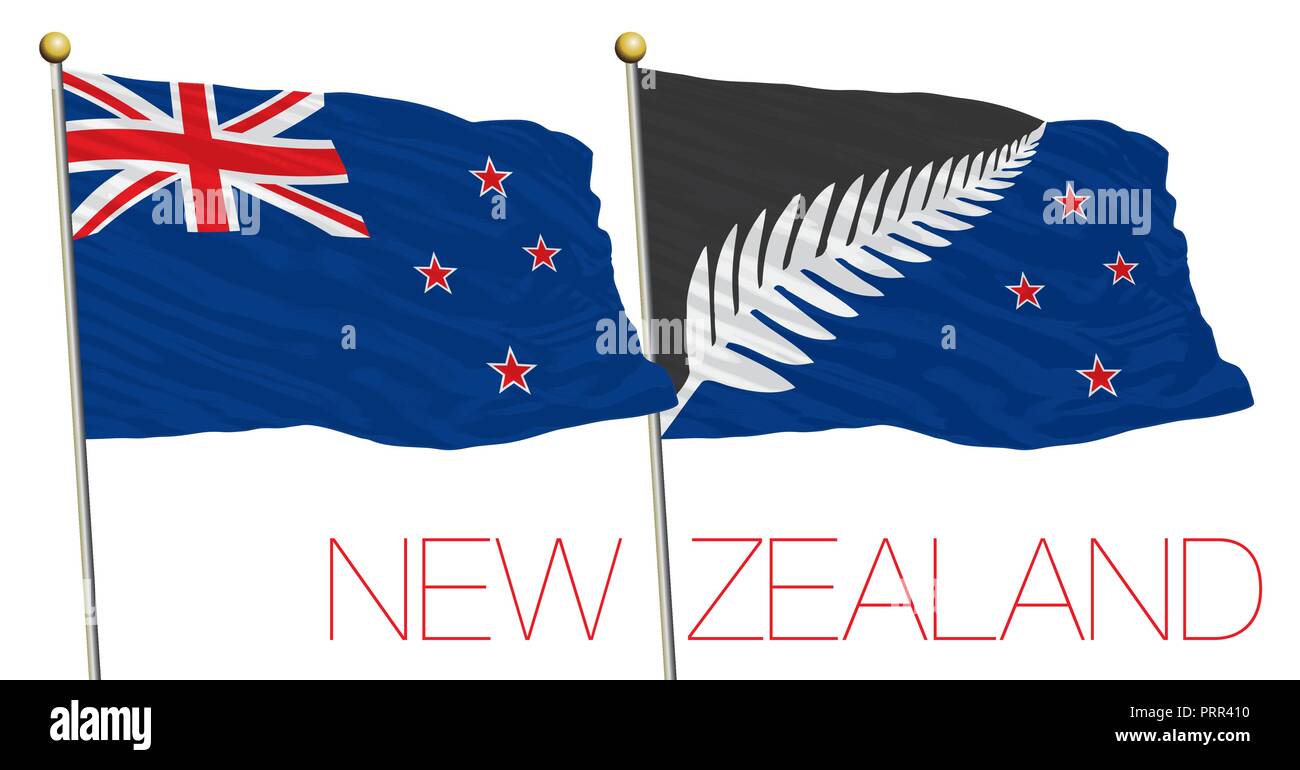 Nouvelle Zélande et nouvelle proposition officielle drapeau, vector illustration Illustration de Vecteur
