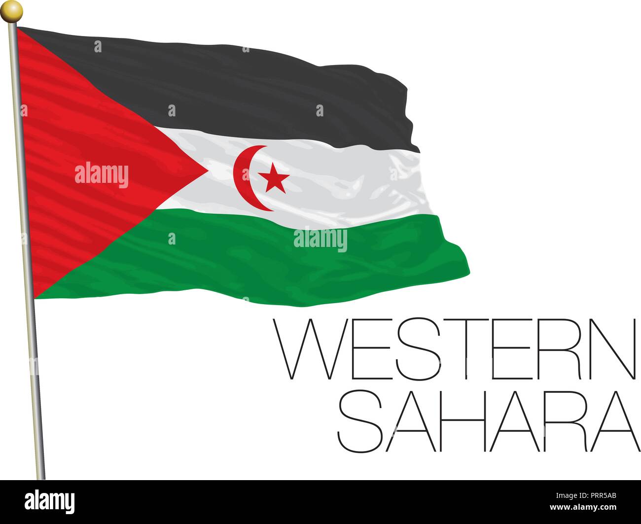 Sahara occidental drapeau officiel, vector illustration Illustration de Vecteur