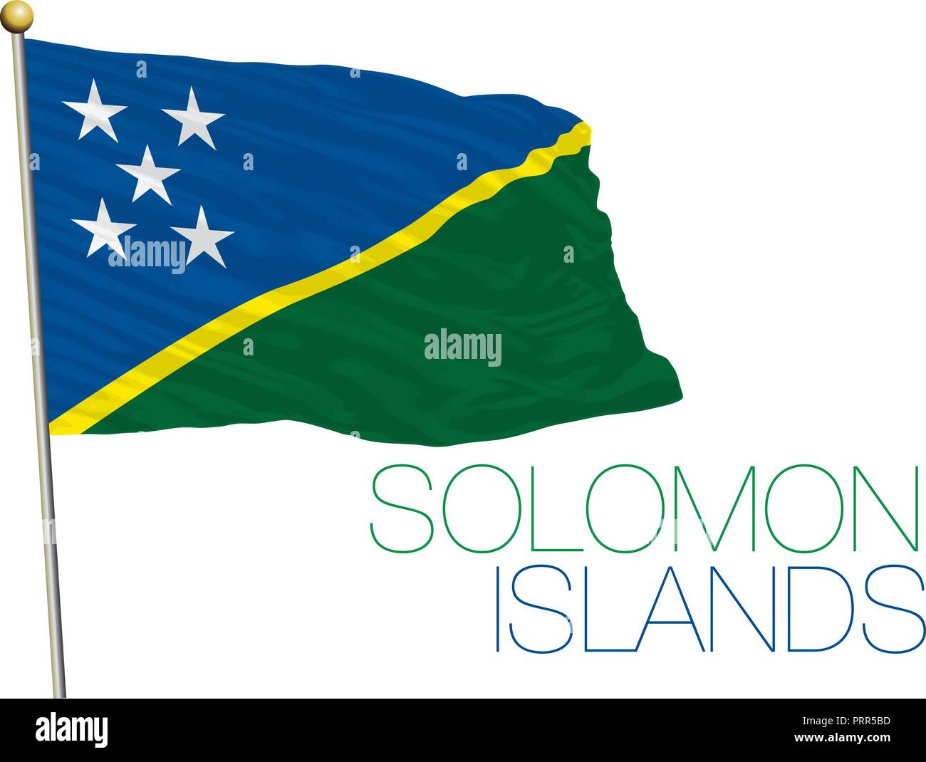 Îles Salomon drapeau officiel, vector illustration Illustration de Vecteur