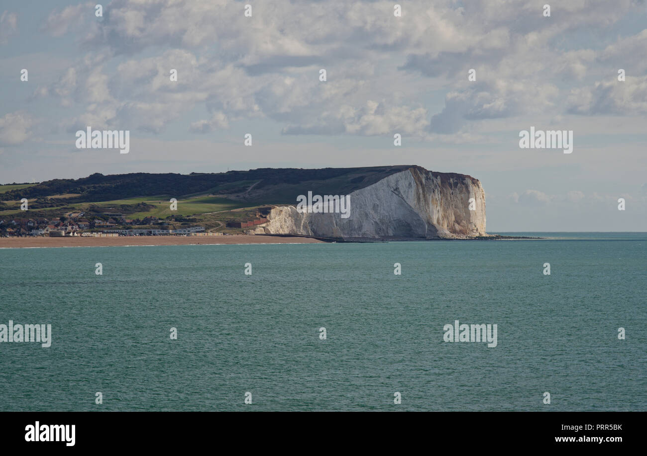 Chalk White Cliffs à Seaford, East Sussex. Banque D'Images