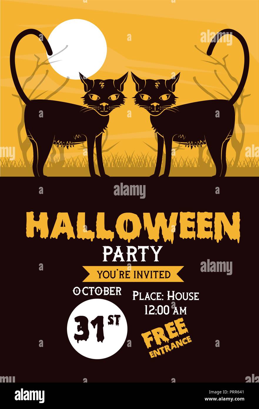 Halloween party invitation card Illustration de Vecteur